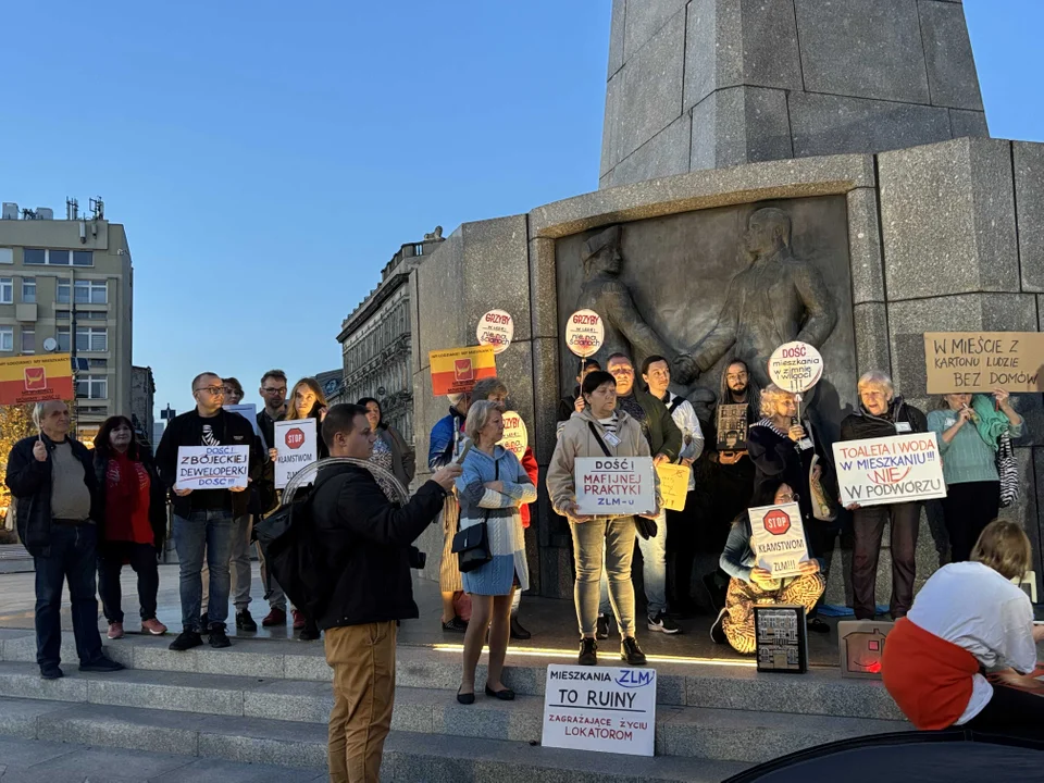 Manifestacja Łódzkiego Stowarzyszenia Lokatorów