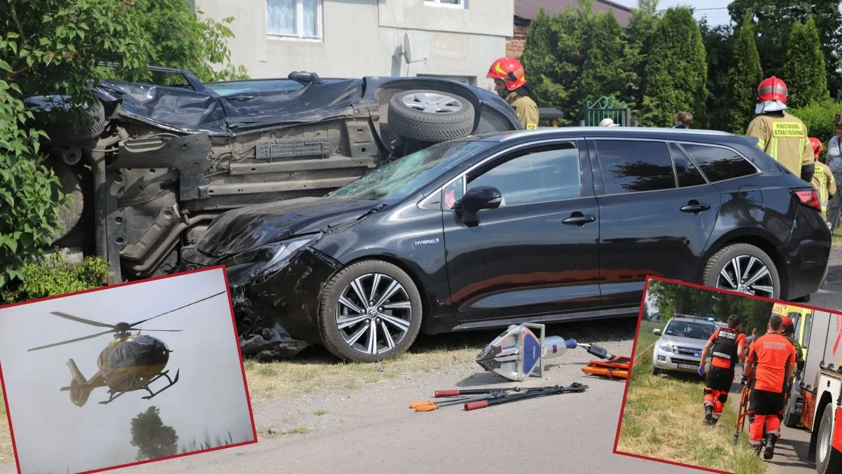 Poważny wypadek w regionie, ranni nastolatkowie. Lądował śmigłowiec pogotowia [ZDJĘCIA] - Zdjęcie główne