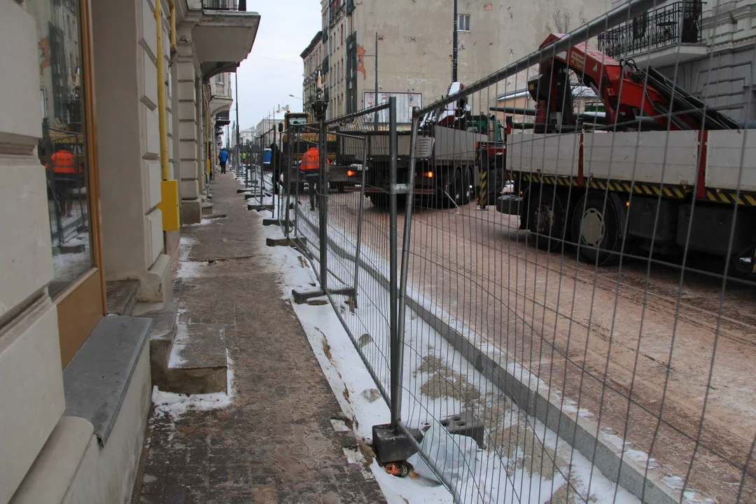 Remont ulicy Legionów w Łodzi - stan na 16.01.2024 r.