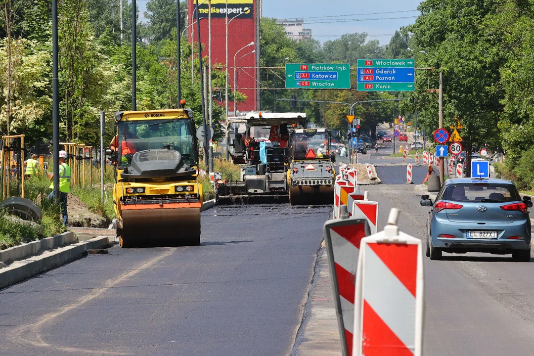 Trwa remont ulicy Lutomierskiej w Łodzi - stan na czerwiec 2024 r.