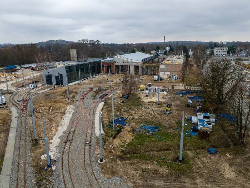 Przebudowa zajezdni tramwajowej Chocianowice - stan na marzec 2024 r.