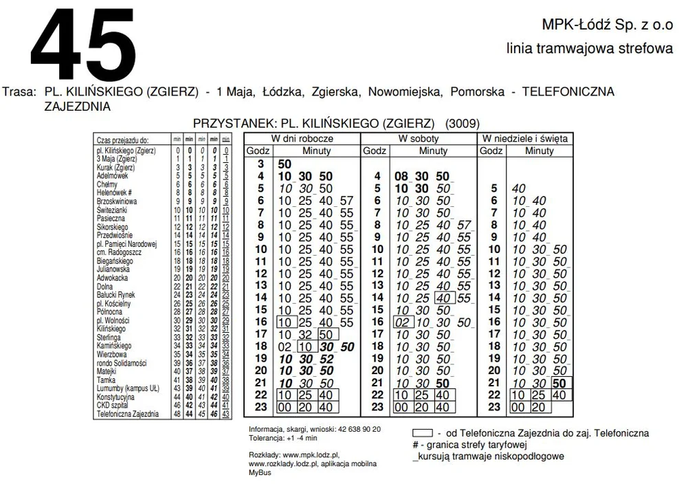 Tramwaj linii nr 45