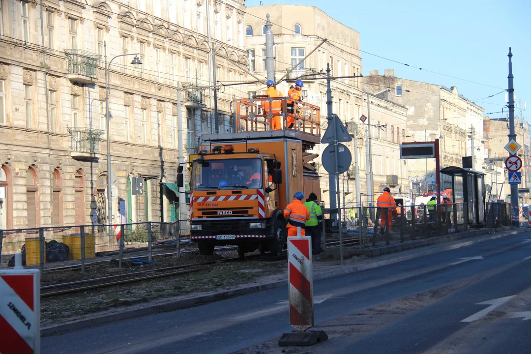 Przebudowa ulicy Legionów w Łodzi - stan na 29.01.2024 r.