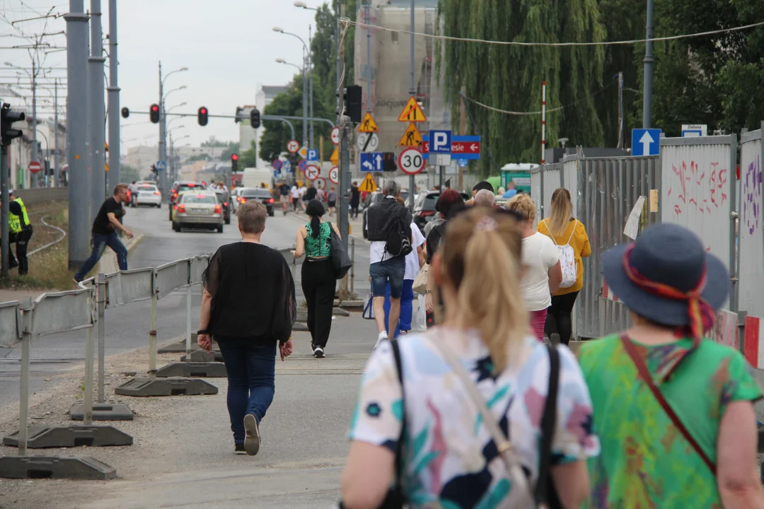 Zatrzymanie ruchu tramwajów na ul. Zachodniej w Łodzi - 12.07.2023