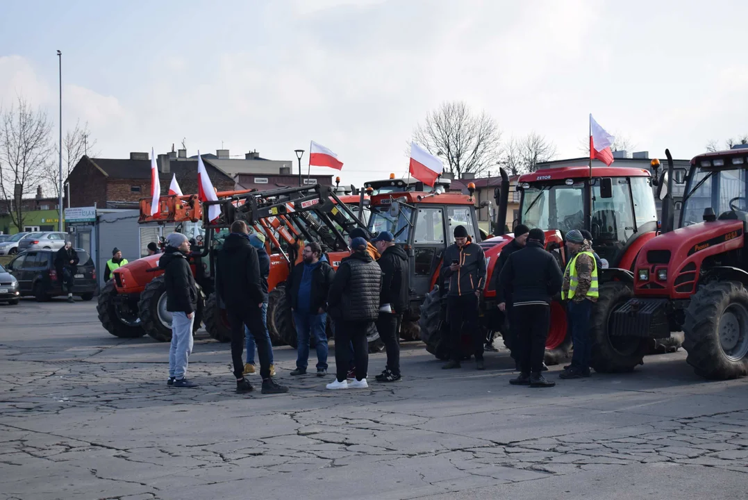 Protest rolników w Sosnowcu k. Strykowa