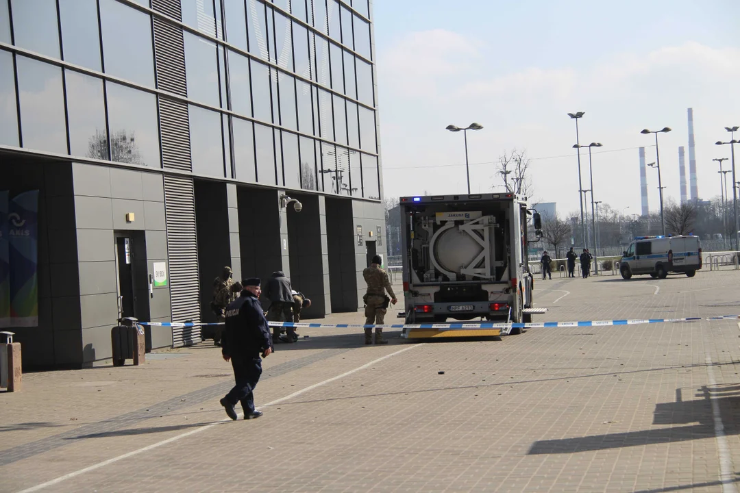 Ćwiczenia służb specjalnych na stadionie ŁKS-u