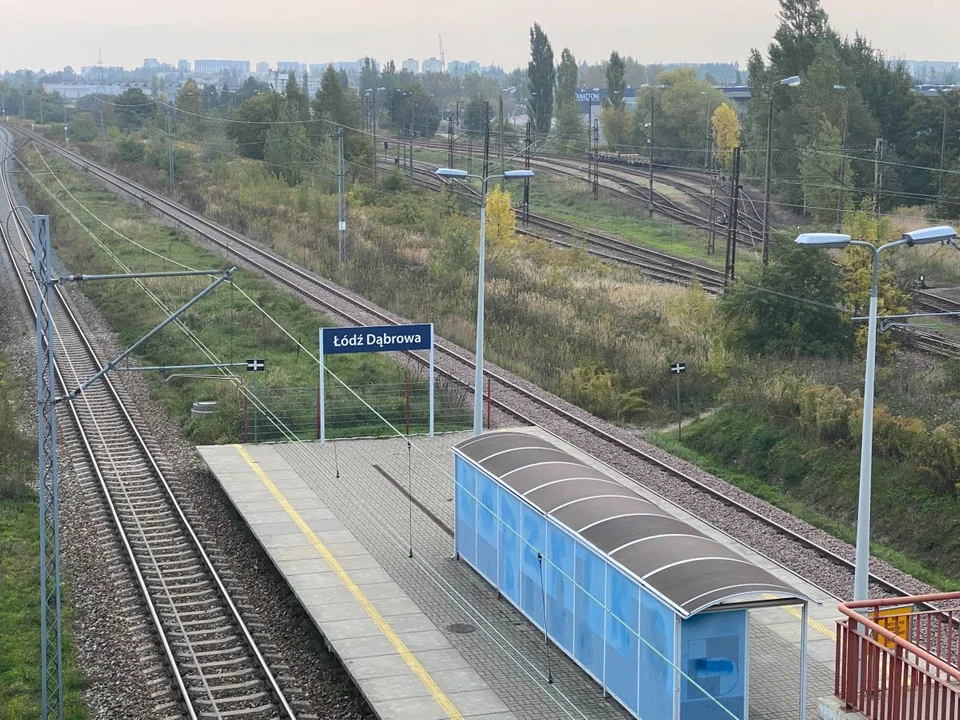 Stacja Łódź Dąbrowa w czasie remontu wiaduktów