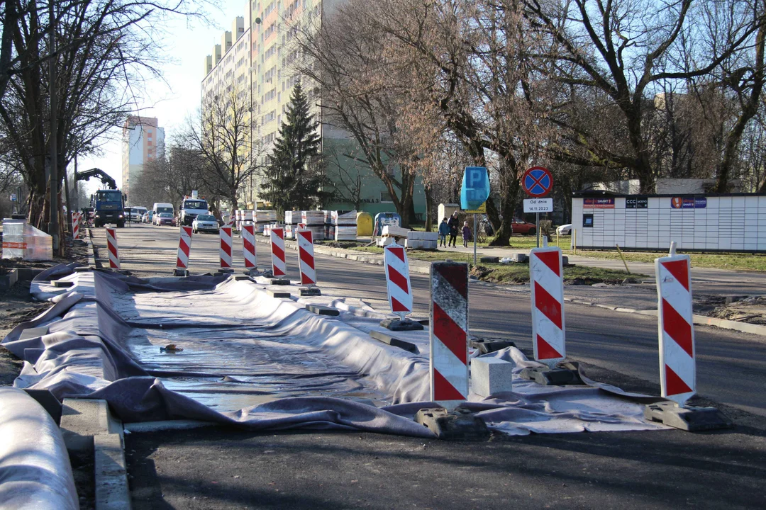 Przebudowa ulicy Inowrocławskiej w Łodzi - stan na 30.01.2024 r.