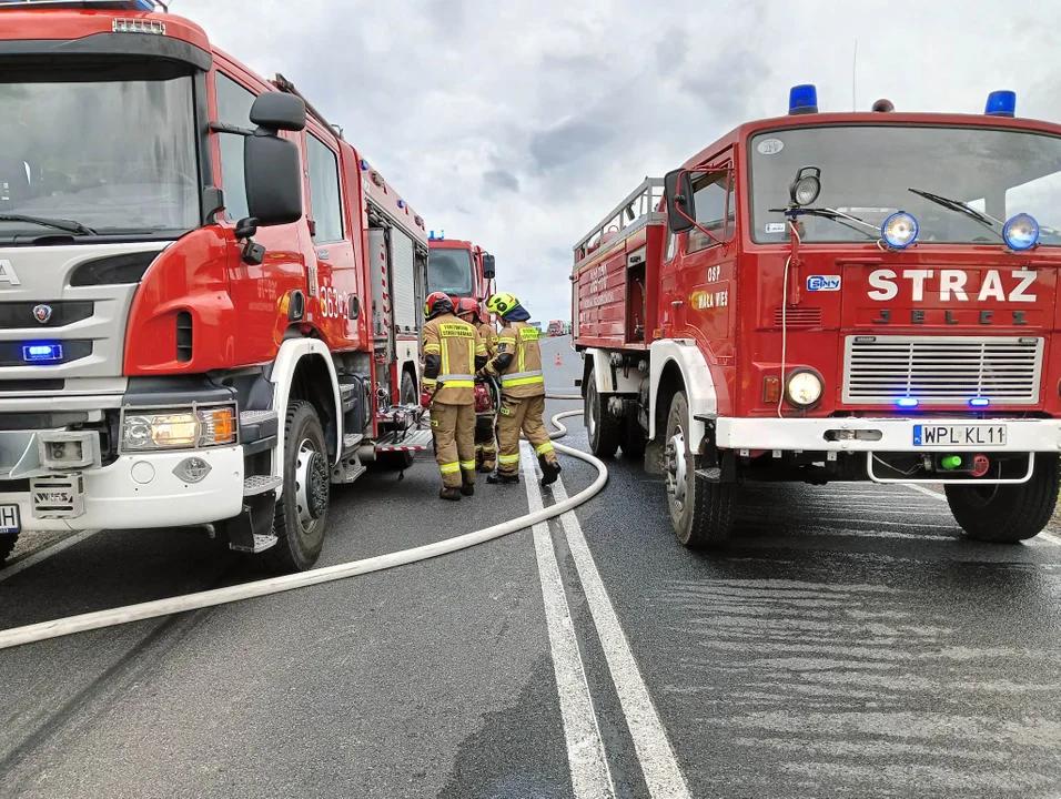 Pożar tira w powiecie płockim