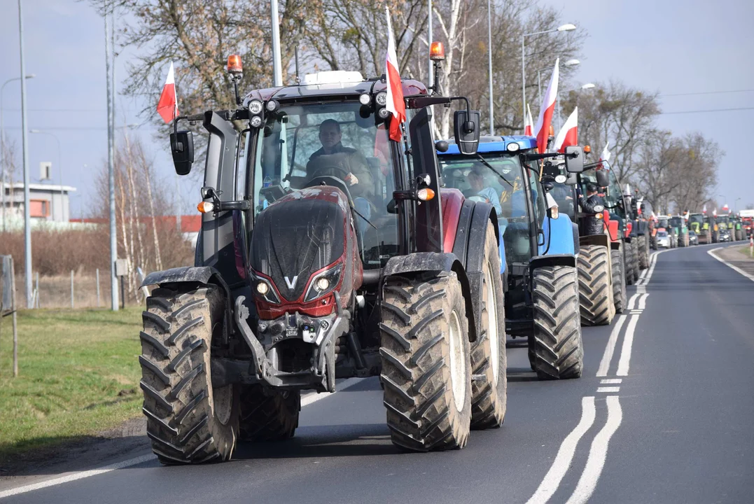 Protest rolników w Sosnowcu k. Strykowa