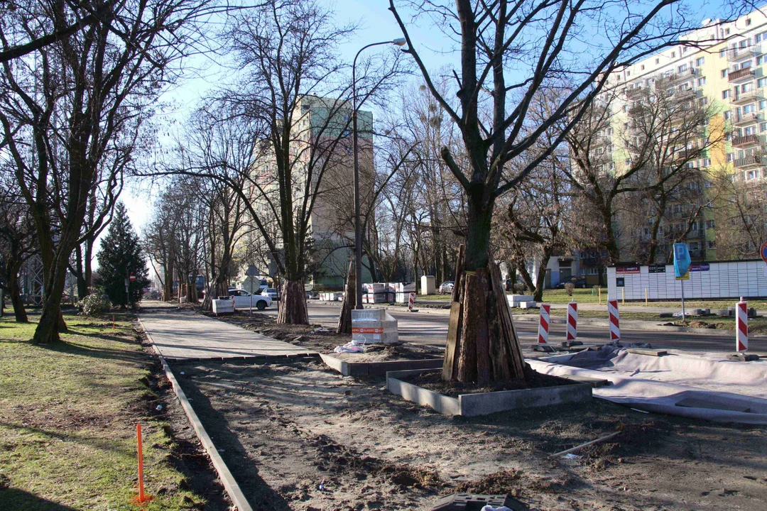 Przebudowa ulicy Inowrocławskiej w Łodzi - stan na 30.01.2024 r.