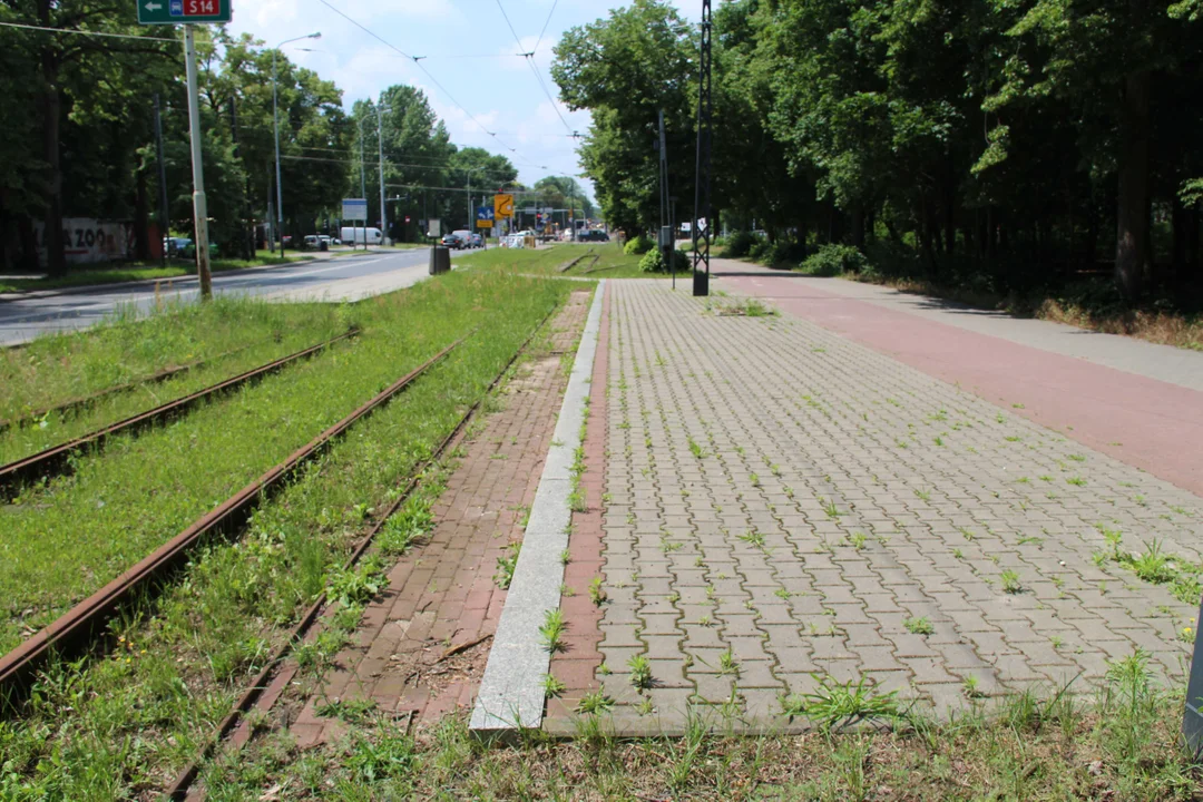 Nieczynne przystanki tramwajowe przy Konstantynowskiej