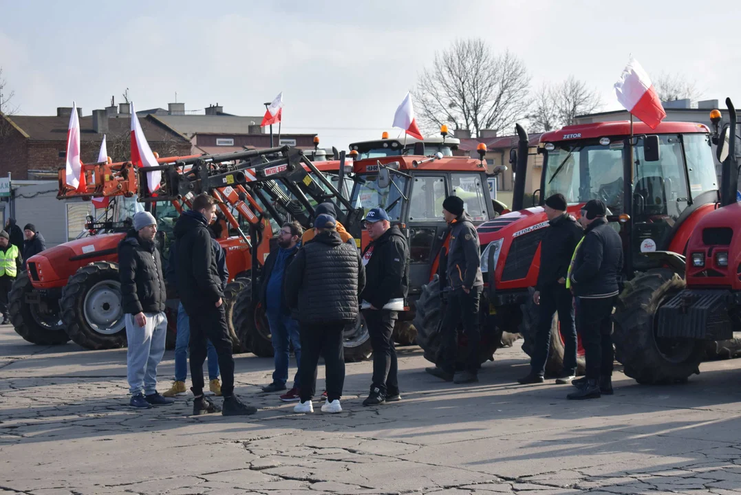 Protest rolników w Sosnowcu k. Strykowa