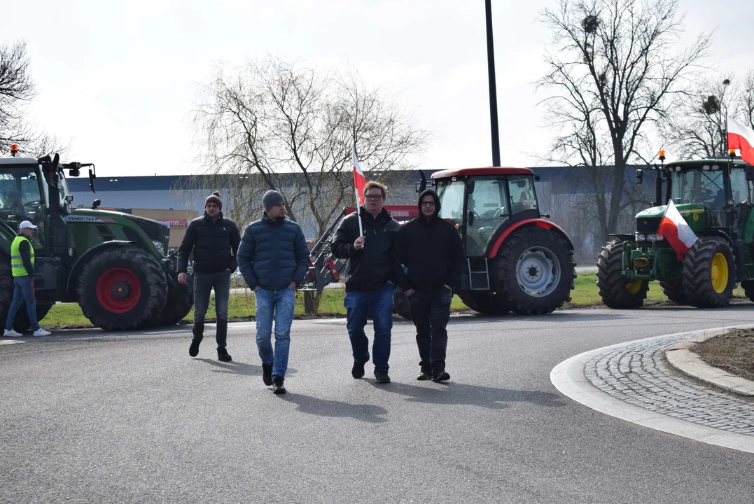 Protest rolników w Sosnowcu k. Strykowa