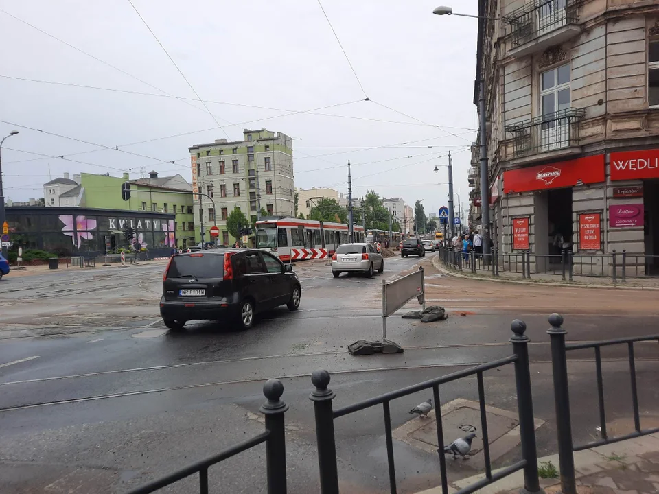 Wykolejenie tramwaju MPK Łódź na Zachodniej