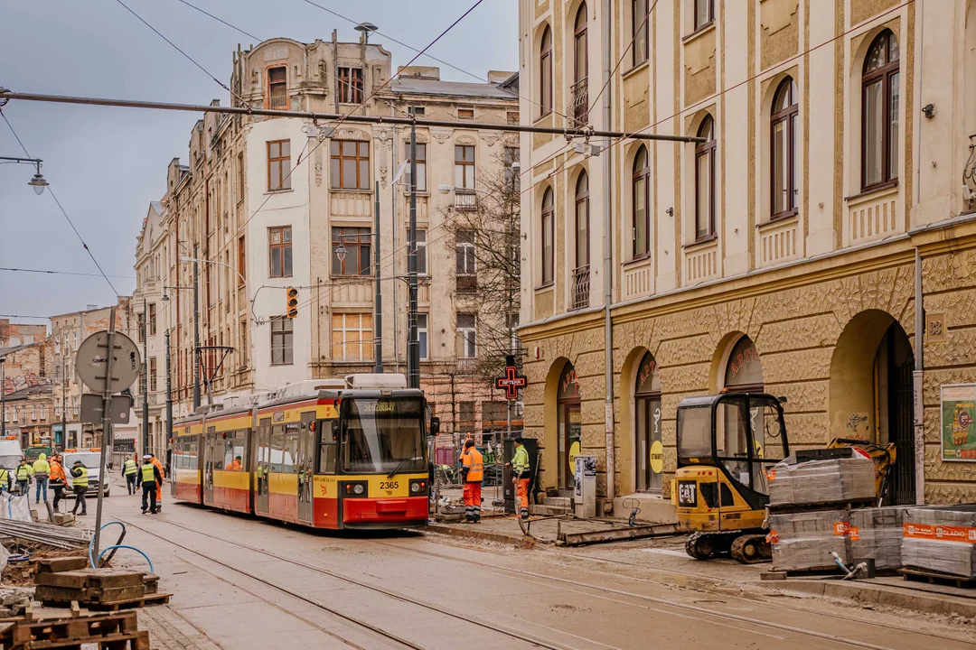 Pierwsze tramwaje na ulicy Legionów w Łodzi