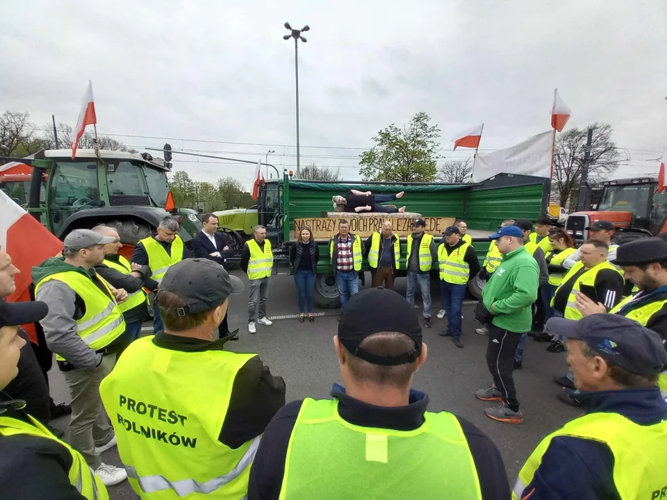 Protest Rolników Szczeńska Aleksandrowska Łódź