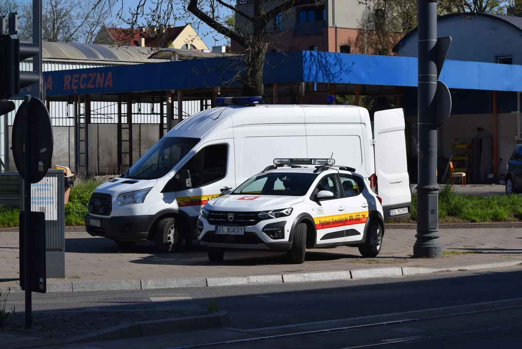 Wykolejenie tramwaju na ulicy Kopernika w Łodzi