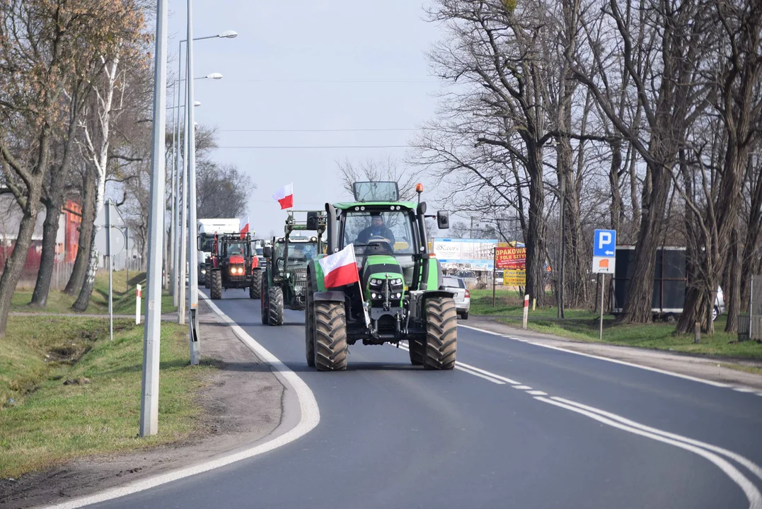 Protest rolników w Sosnowcu k. Strykowa