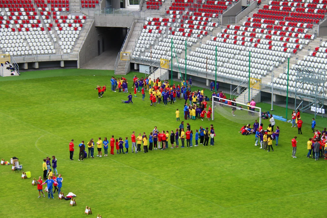 Flash mob na stadionie ŁKS Łódź im. Władysława Króla