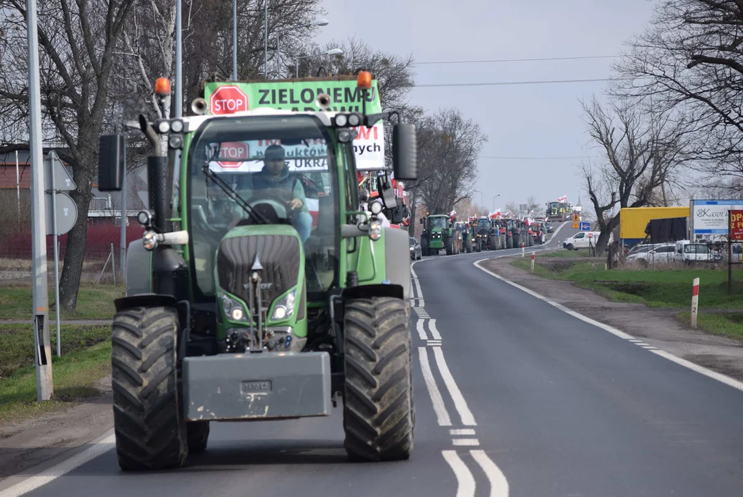 Protest rolników w Sosnowcu k. Strykowa