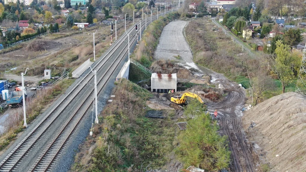 Budowa tunelu kolejowego pod Łodzią - stan na listopad 2023 r.