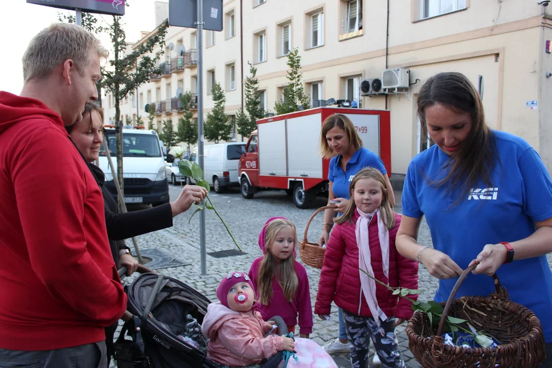 KCI rozdaje róże i gazety na kutnowskim Święcie Róży