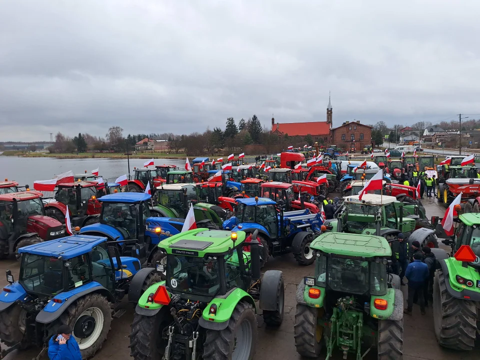 Protest rolników z lotu ptaka