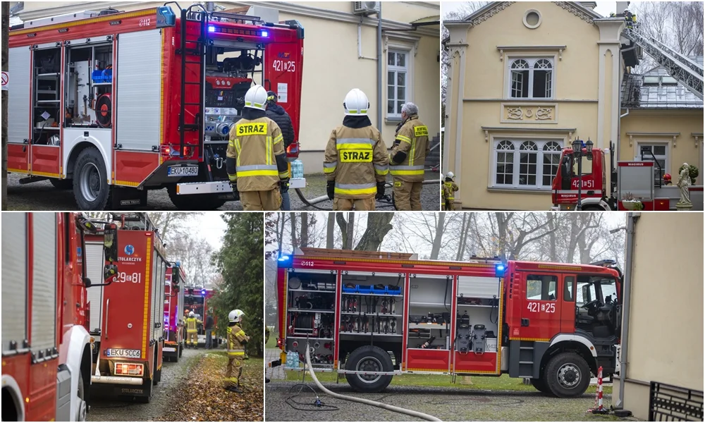 Pożar w hotelu pod Kutnem, w akcji 8 zastępów straży [ZDJĘCIA] - Zdjęcie główne