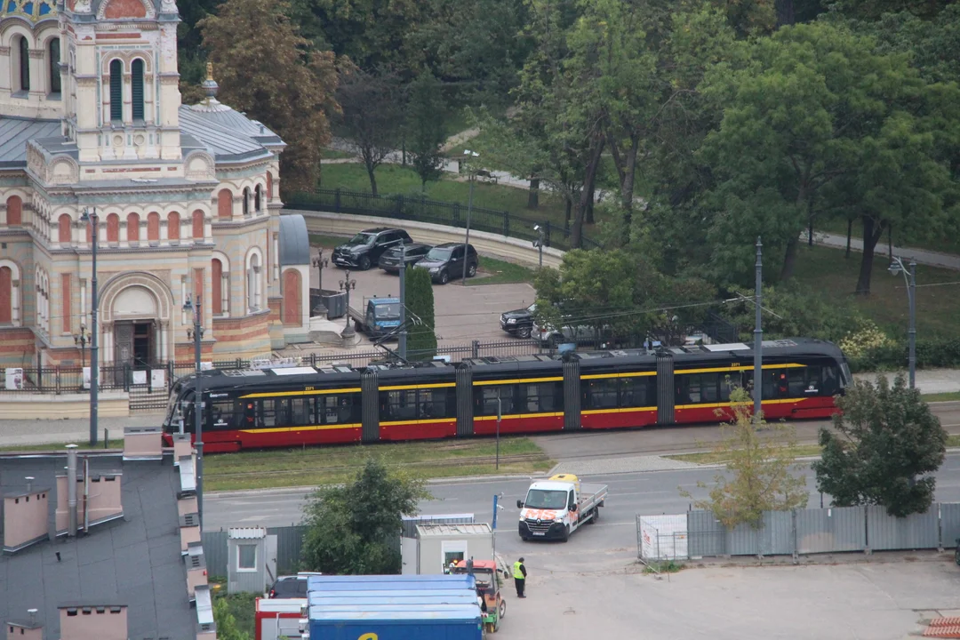 Widok z wieżowca przy al. Sienkiewicza 3 w Łodzi