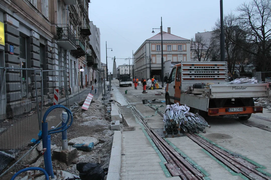 Remontowana ul. Legionów i plac Wolności w Łodzi