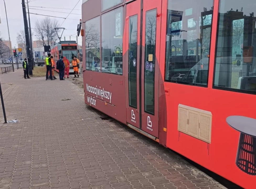 Zatrzymanie tramwajów na Kurczakach w Łodzi