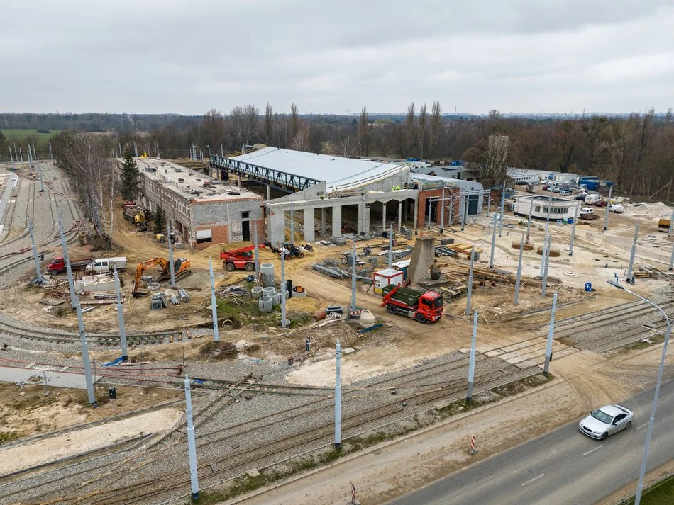 Przebudowa zajezdni tramwajowej Chocianowice - stan na marzec 2024 r.