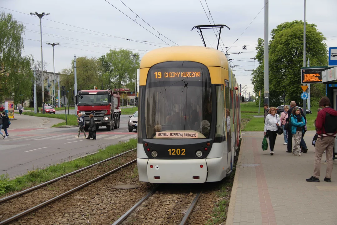 Tramwaje przy Pabianickiej w Łodzi