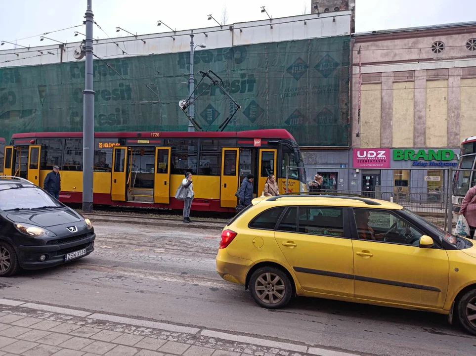 Zatrzymanie tramwajów na ul. Zachodniej