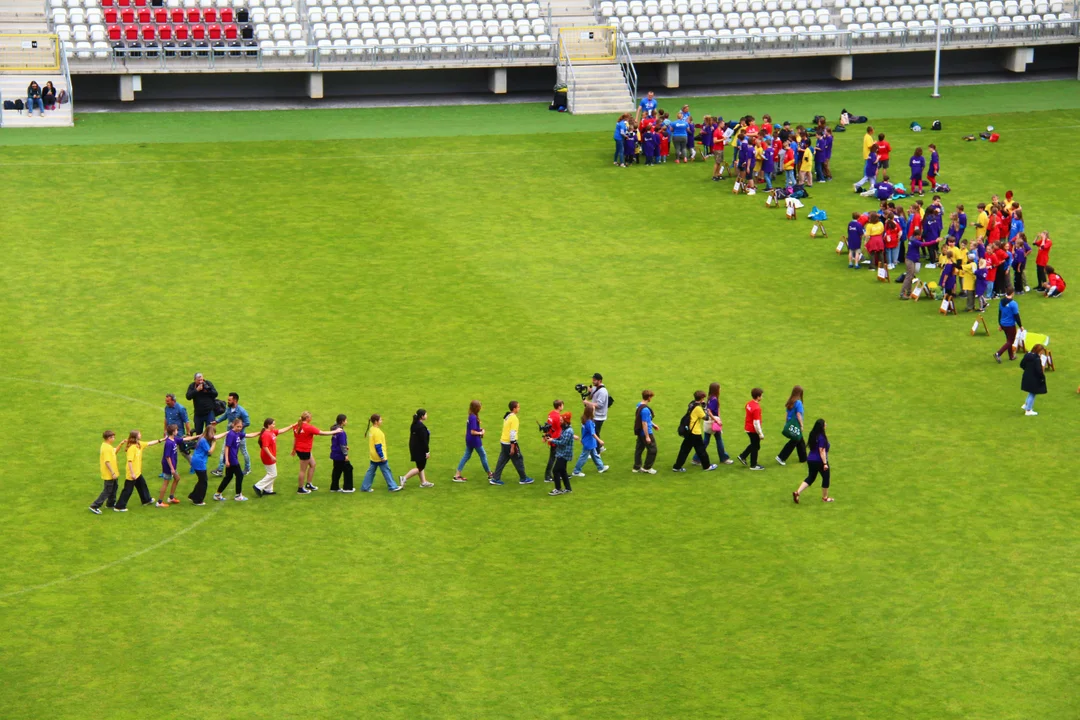 Flash mob na stadionie ŁKS Łódź im. Władysława Króla