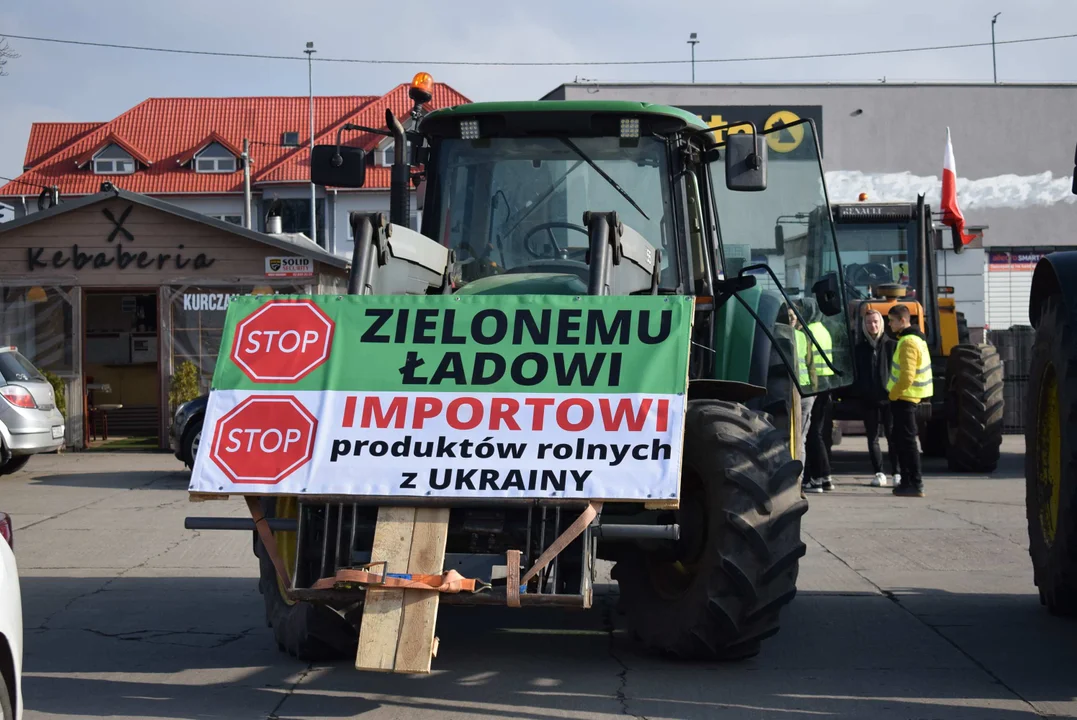 Protest rolników w Sosnowcu k. Strykowa