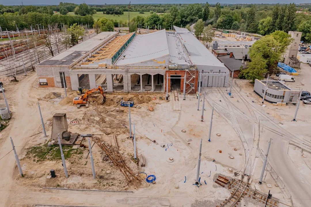 Przebudowa zajezdni tramwajowej Chocianowice - stan na maj 2024 r.