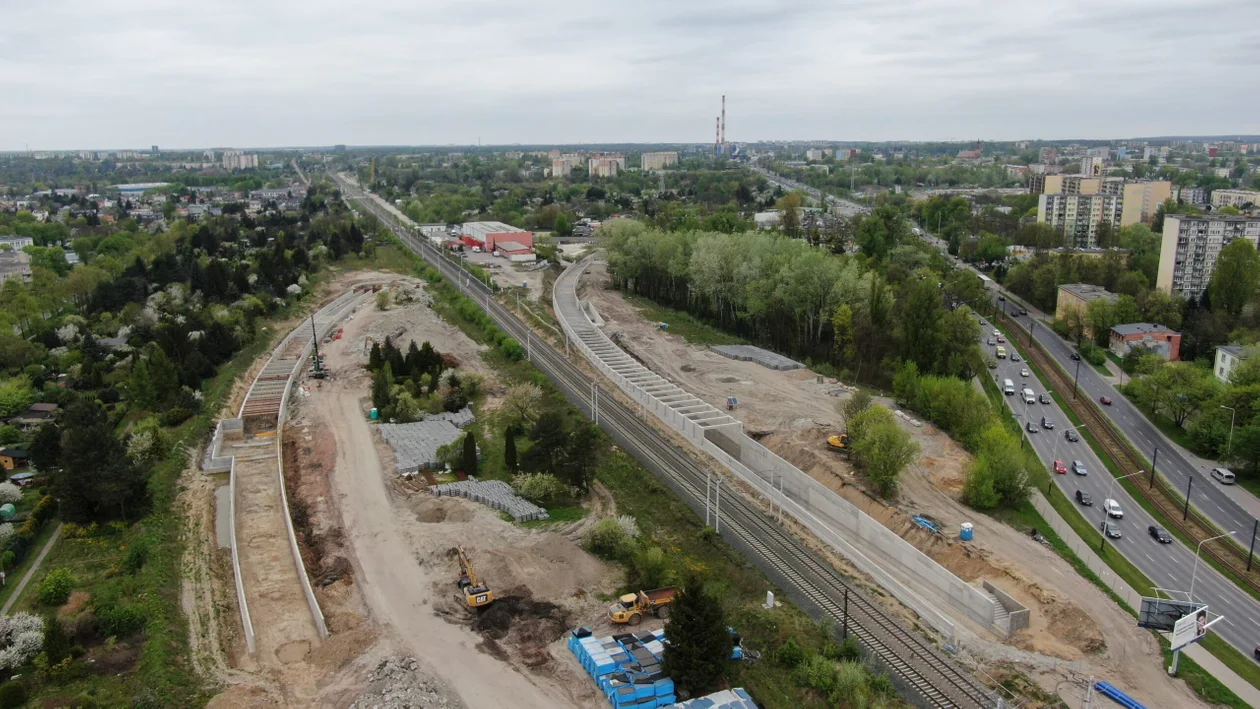 Budowa tunelu kolejowego pod Łodzią - stan na kwiecień 2024 r.