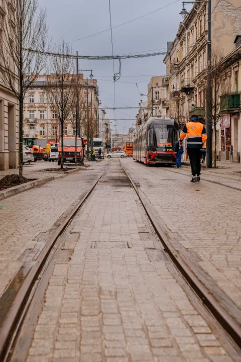 Pierwsze tramwaje na ulicy Legionów w Łodzi