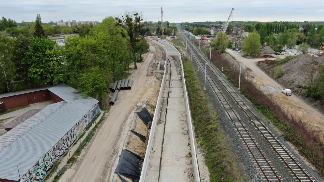 Budowa tunelu kolejowego pod Łodzią - stan na kwiecień 2024 r.