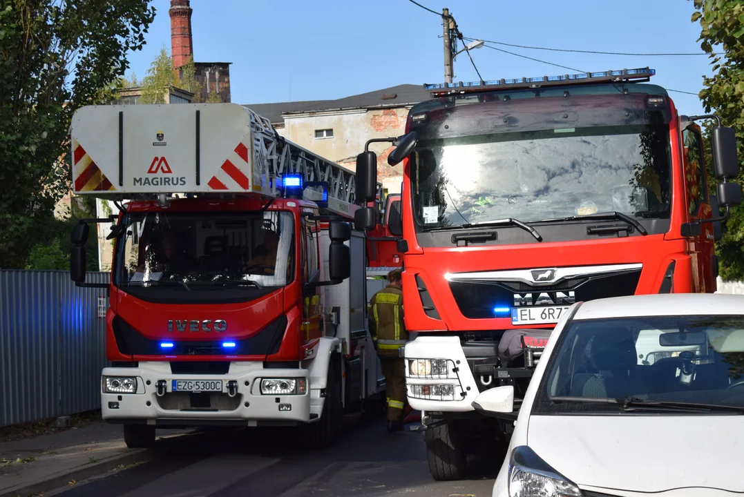 Pożar budynku w Zgierzu