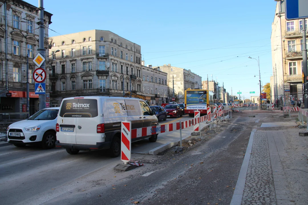 Utrudnienia dla kierowców na ulicy Zachodniej w Łodzi - 30.10.2023 r.