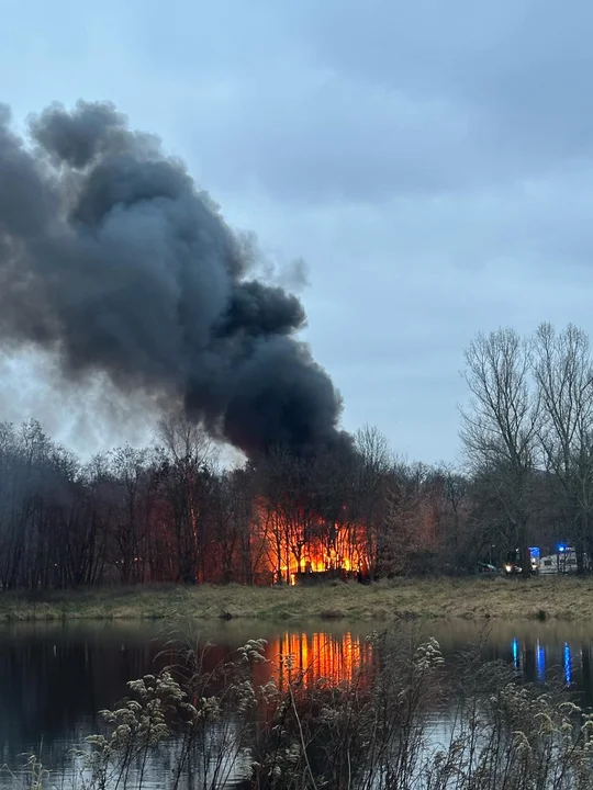 Pożar blisko parku Julianowskiego