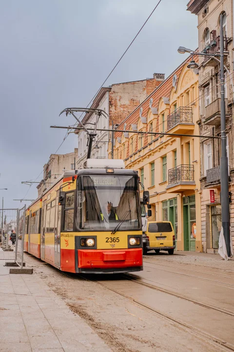 Pierwsze tramwaje na ulicy Legionów w Łodzi