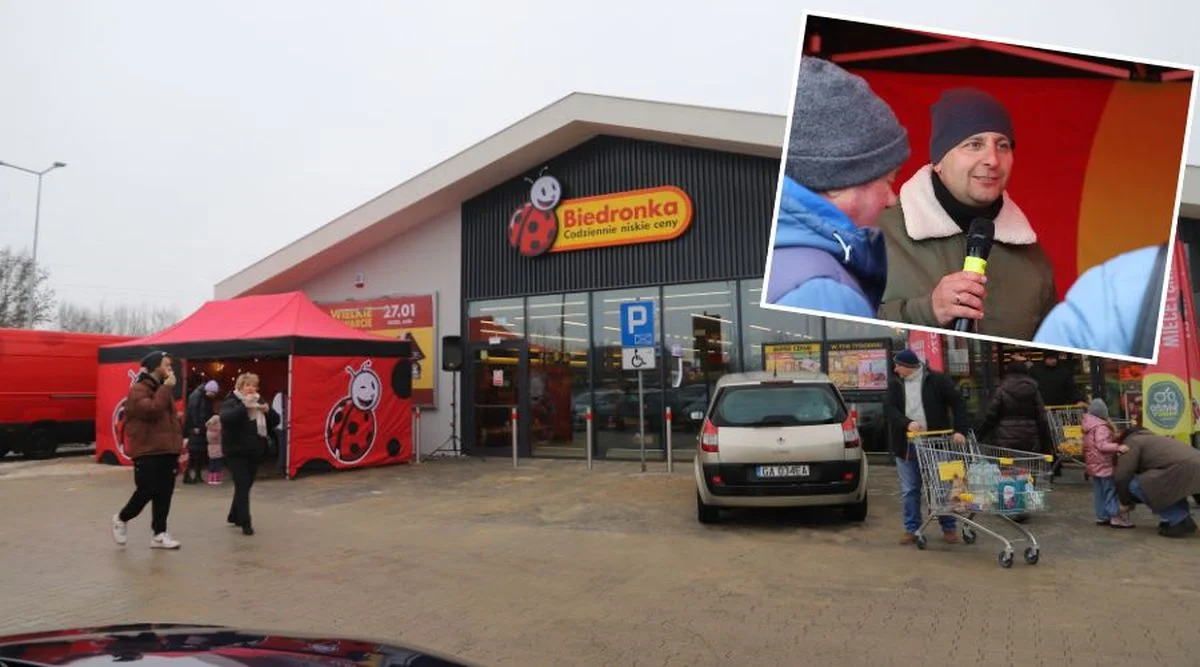 Włoska pizza, koło fortuny, wielu mieszkańców. Tak wygląda otwarcie Biedronki - Zdjęcie główne