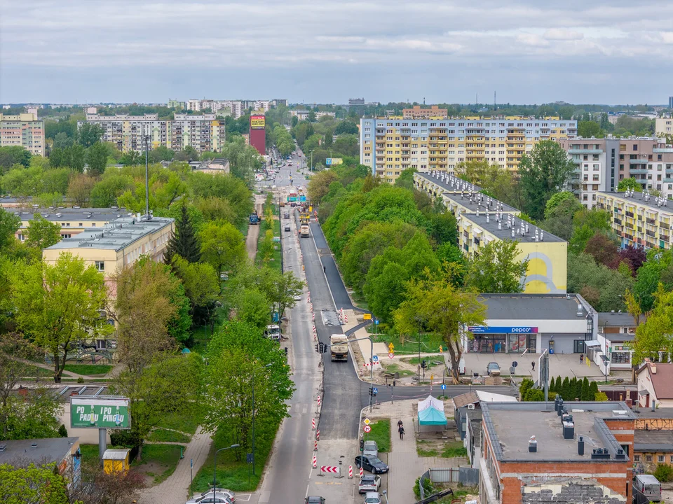 Remont ulicy Lutomierskiej w Łodzi - stan na 29.04.2024 r.