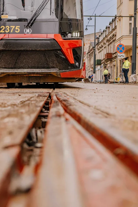 Pierwsze tramwaje na ulicy Legionów w Łodzi