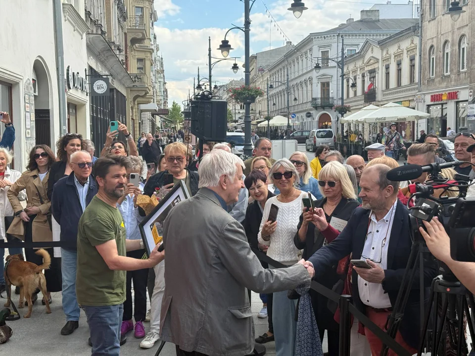 Odsłonięcie gwiazdy Andrzeja Barańskiego przy ul. Piotrkowskiej
