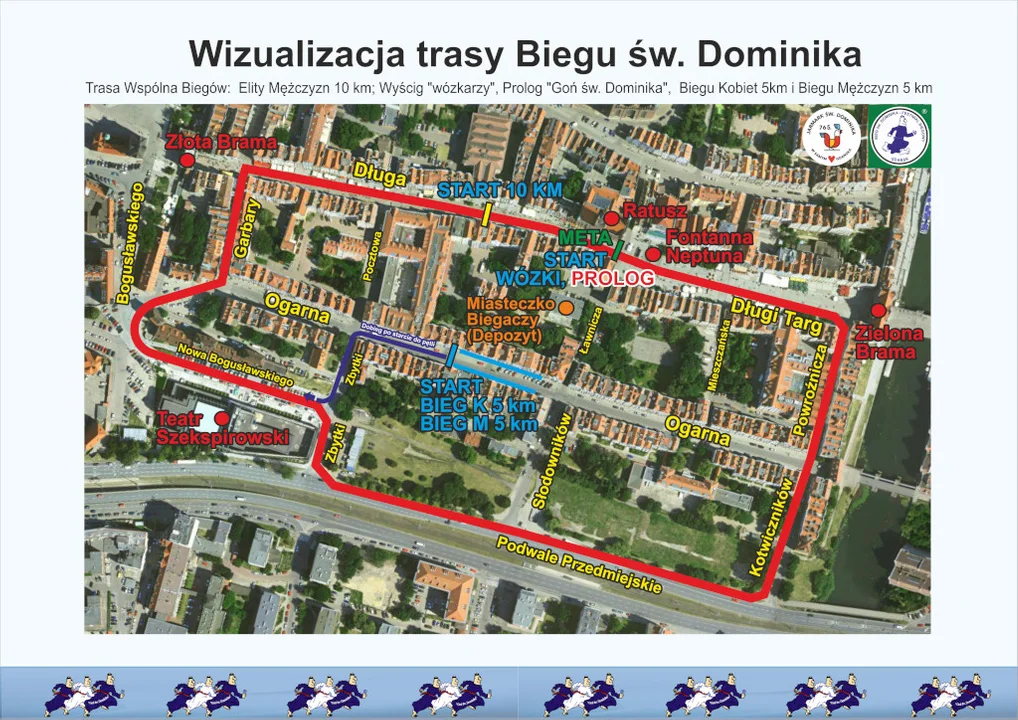 Trasa biegu św. Dominika w Gdańsku. Tu mogą pojawić się utrudnienia